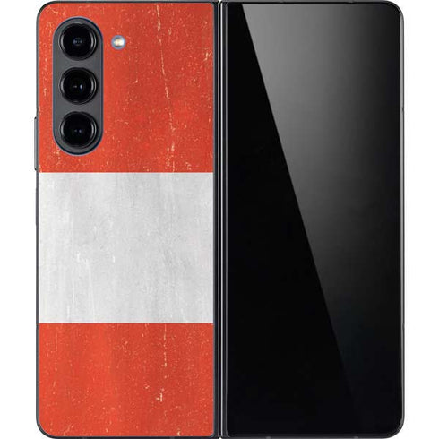 Distressed Austria Flag Galaxy Z Fold5 5G Skin